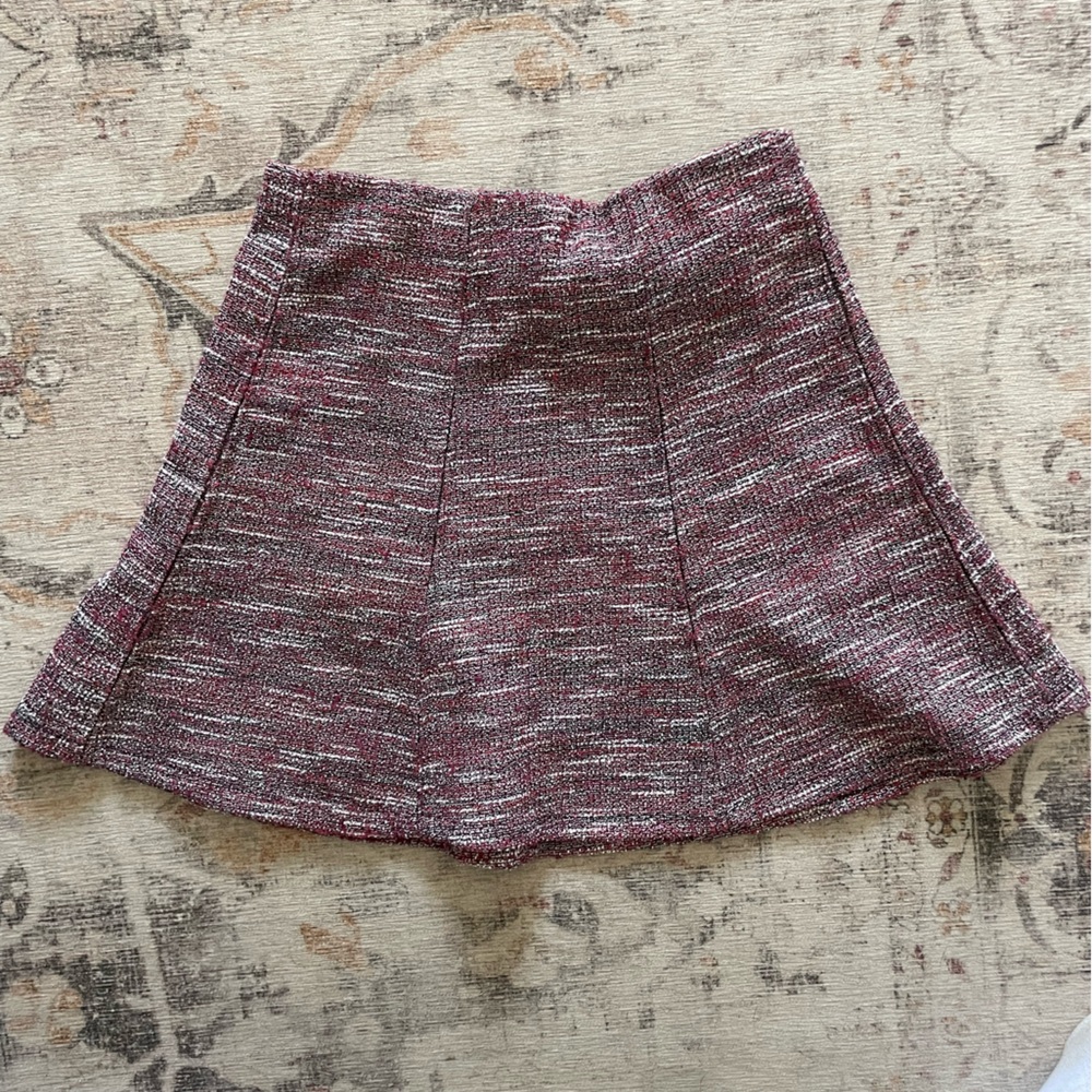 LOFT Pink Tweed A-Line Skirt